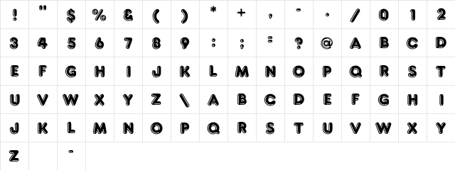 FrankC Regular  glyph index