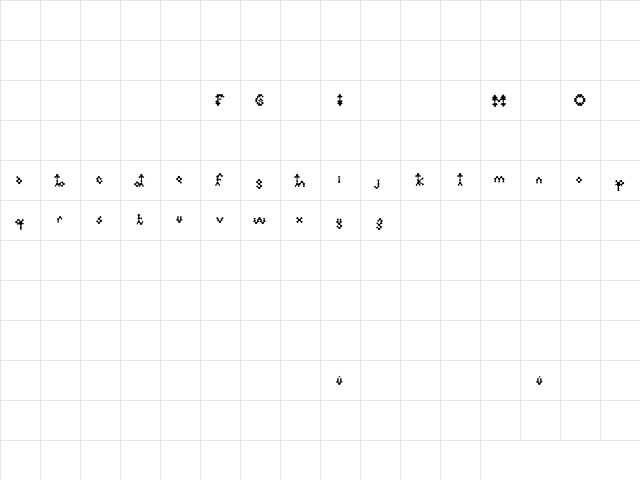 Medulla Regular  glyph index