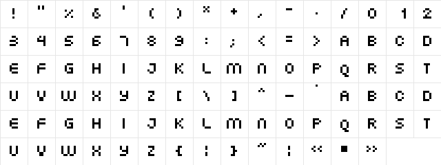 FFF Atlantis Cyrillic Attempt Regular  glyph index