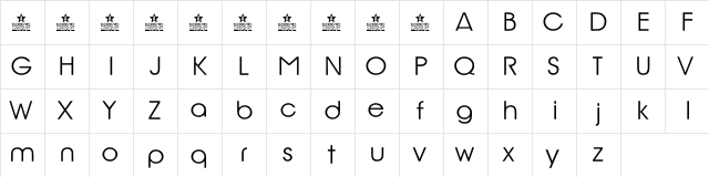 Rio Glamour personal use Regular  glyph index