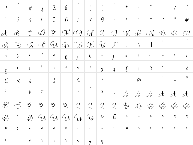 hi Mellati Regular  glyph index