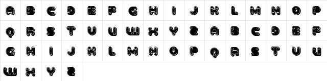 Baked Snails 3D Rustique Regular  glyph index