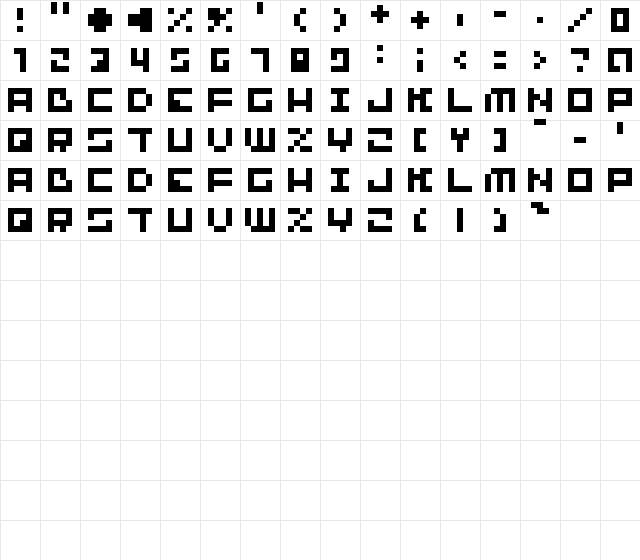 bit-01:cube 16 remix Regular  glyph index