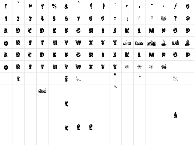 winterflakes Regular  glyph index