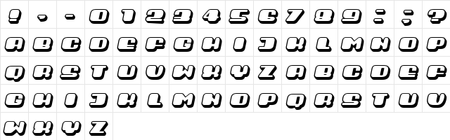 Guest 3D Italic  glyph index