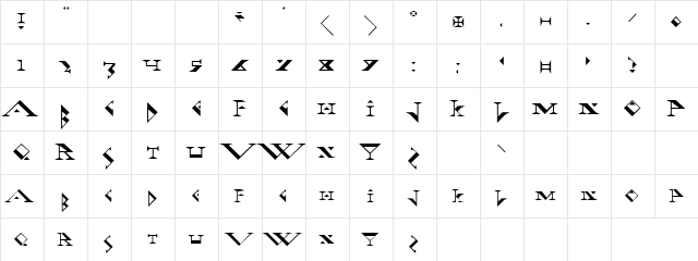 Diamond Dist Regular  glyph index