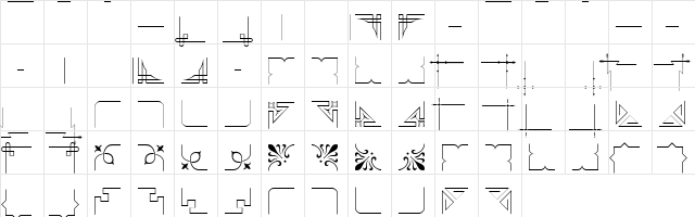 HotmetalBorders Medium  glyph index