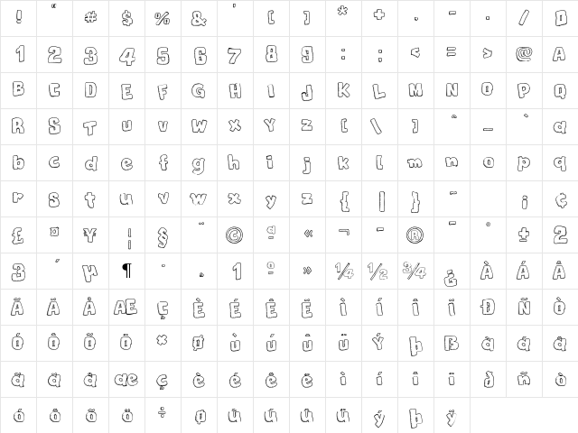 Christmas Cookies Regular  glyph index