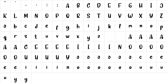 Quick Camping Personal Use  glyph index