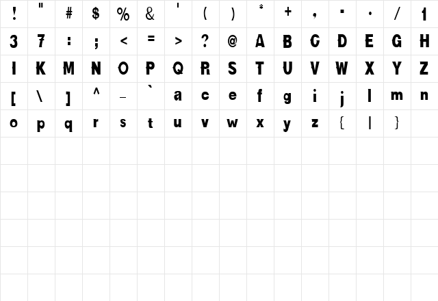 Own Way 3 Regular  glyph index
