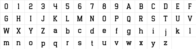 Indonesia Regular  glyph index