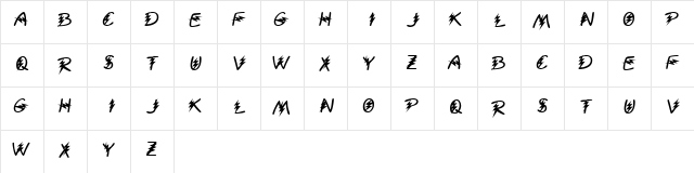 KR Electrified Regular  glyph index