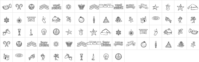 LD Symbol Holiday Regular  glyph index