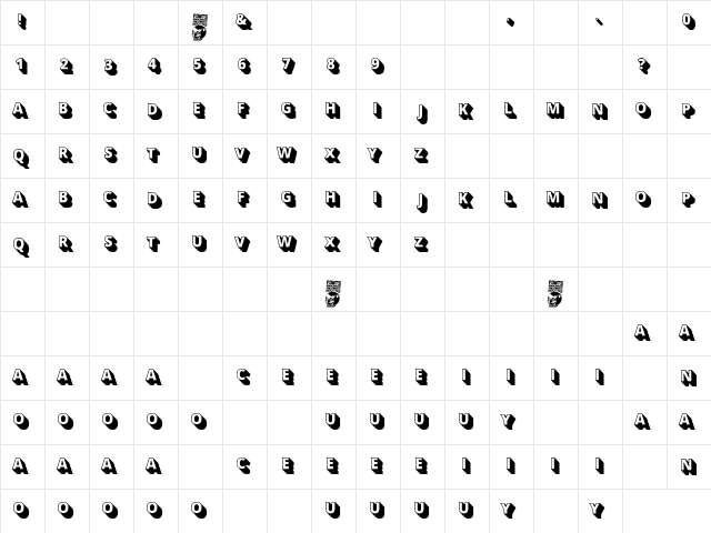 Documenta Regular  glyph index