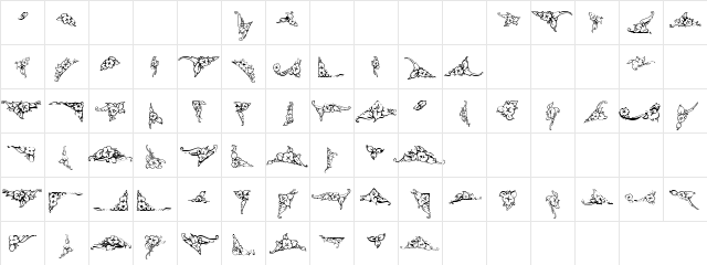 Dsign Regular  glyph index