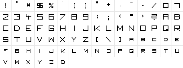 Square Unique Normal  glyph index
