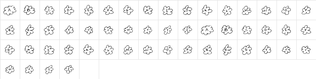 InsideFlower Regular  glyph index