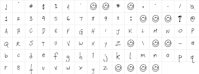 P.O.S 3000 Regular  glyph index