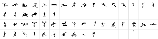 Athletes Normal  glyph index