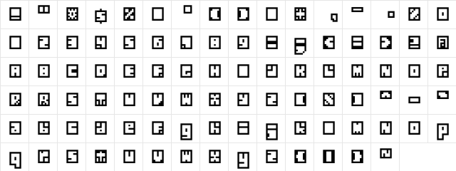 Silverbloc Regular  glyph index