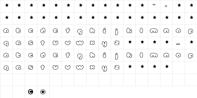 Polar Bear Regular  glyph index