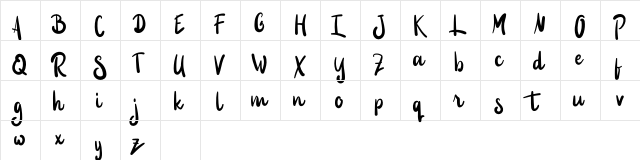 Brik Stang Regular  glyph index