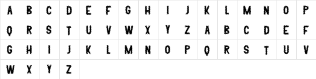 KLONP Regular  glyph index