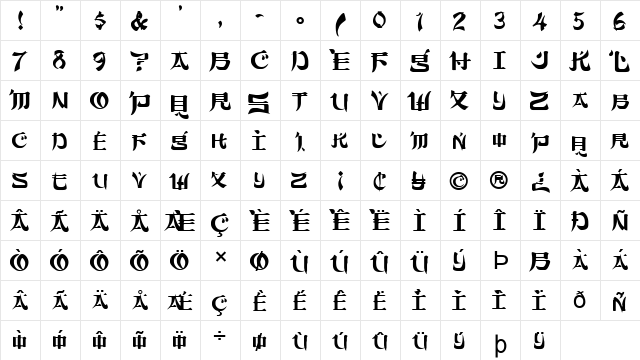 FZ UNIQUE 46 Normal  glyph index