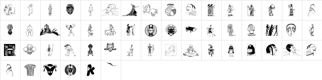 AncientBats Regular  glyph index