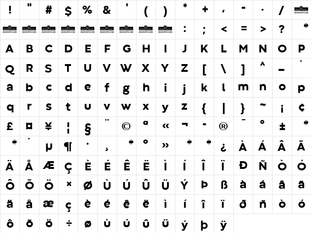 Codec Warm Trial ExtraBold  glyph index