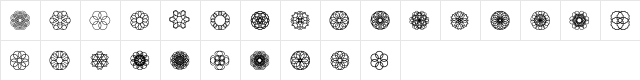WE_Doilies Regular  glyph index