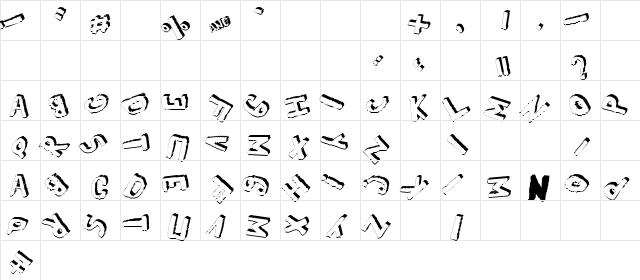 YES_3Drotated Regular  glyph index