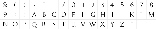 Whitney-Titling Regular  glyph index