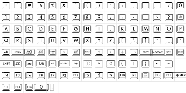 FZ DING 11 Normal  glyph index