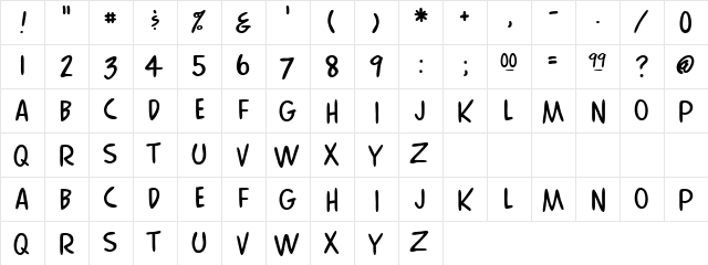 Lincon Regular  glyph index
