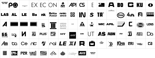 LogosCompanyP22 Regular  glyph index