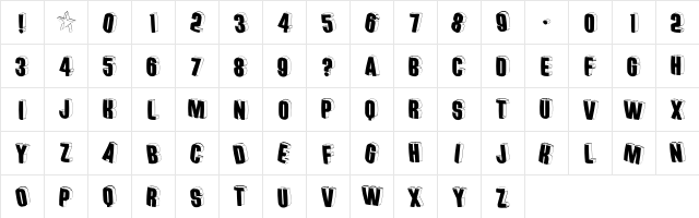 ThreedimensionalRound Regular  glyph index