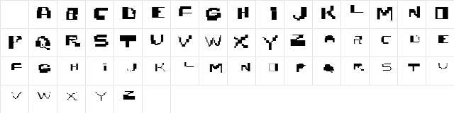 nobrain Regular  glyph index