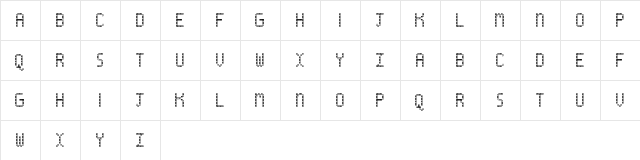 Pixel Filmstrip Regular  glyph index