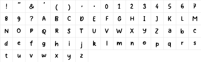 Life Story Demo Regular  glyph index