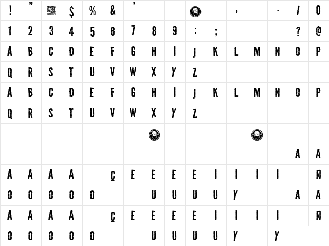Pandemic&co Regular  glyph index
