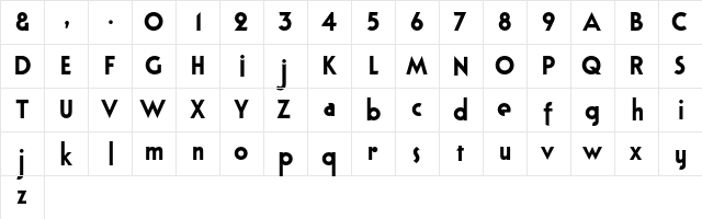 Bloxhall Sample Regular  glyph index