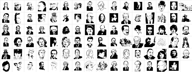 Famous Faces Regular  glyph index