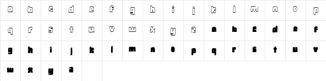 Malomesto Regular  glyph index