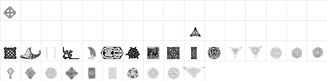 101! Celtic DeZignZ Regular  glyph index