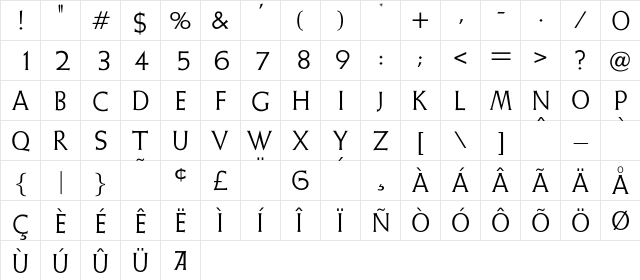 OPTIWeissInitials-Two Regular  glyph index