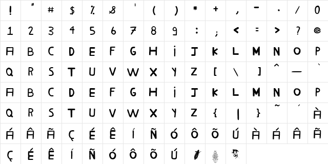 Milho Cozido Regular  glyph index