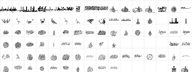 Besmellah 3 Regular  glyph index