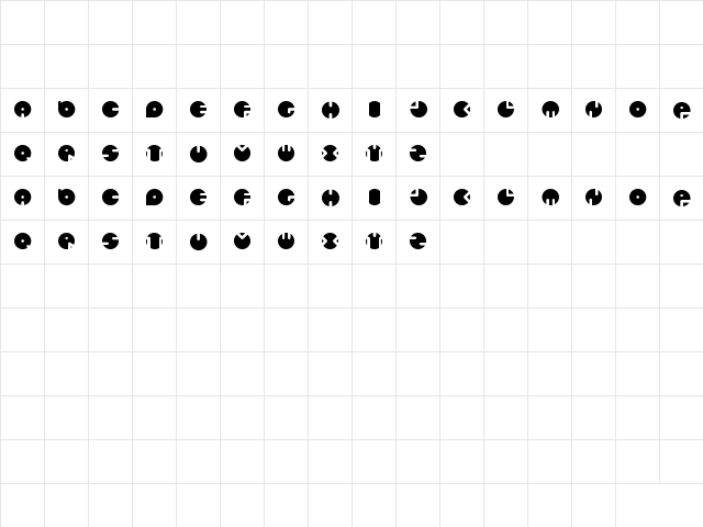 Circles_New Regular  glyph index