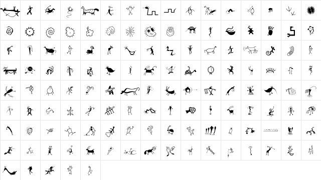 MiniPics RedRock  glyph index